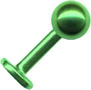 17001 Piercing Labret Grün mit Kugel aus Stahl 1,2 und 1,6mm Stecker