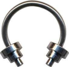 p1425_6 Hufeisen Circular Piercing mit Hanteln Stahl 1,2 und 1,6mm