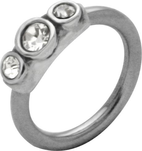 Bauchnabelpiercing 3 Kristalle BCR Piercing Ring