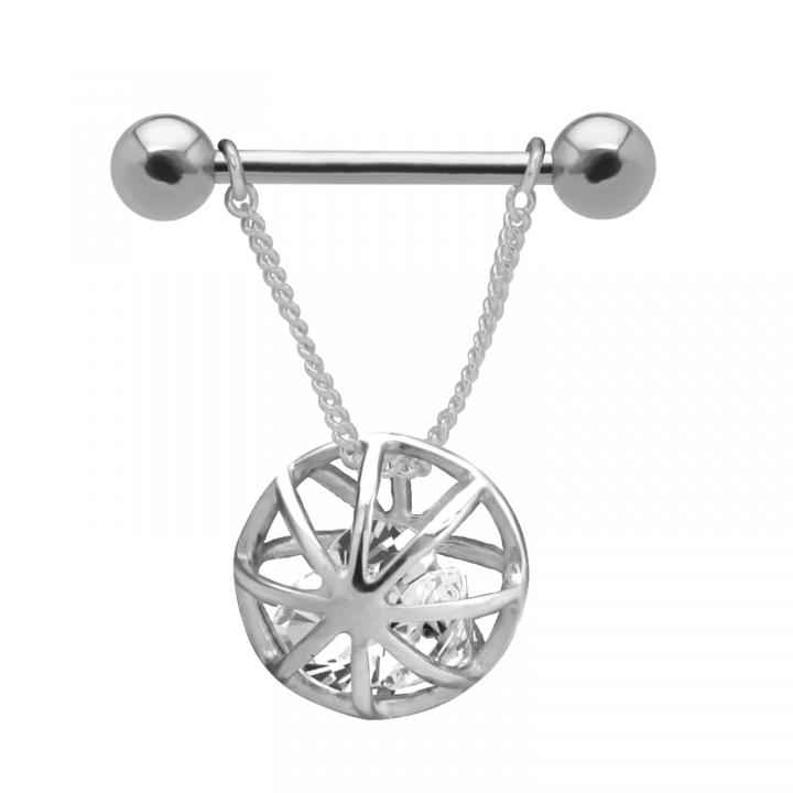 Brustwarzenpiercing Silberkugel Anhänger Barbell Nippel Piercing