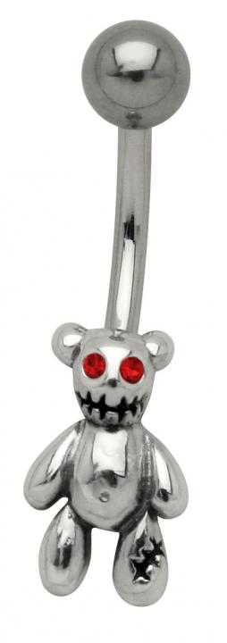 Bauchnabelpiercing Teddy Zombie Halloween Design