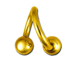 gl350 Piercing Spirale goldfarben Kugeln Stahl 1.2 mm / 1.6 mm Twister
