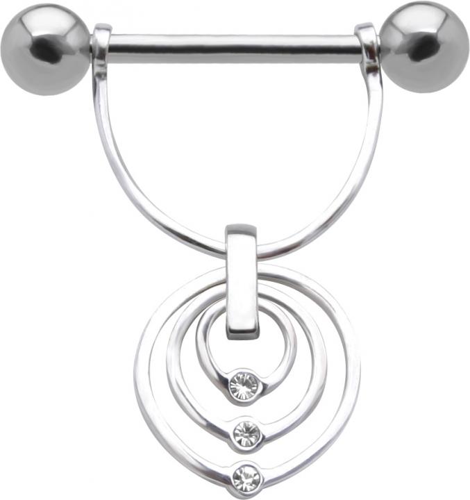 Brustwarzenpiercing 3 Ringe Anhänger Barbell Nippel Piercing