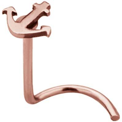 Nasenstecker Spirale Chirurgenstahl roségoldfarbig Anker  0.8mm Stärke