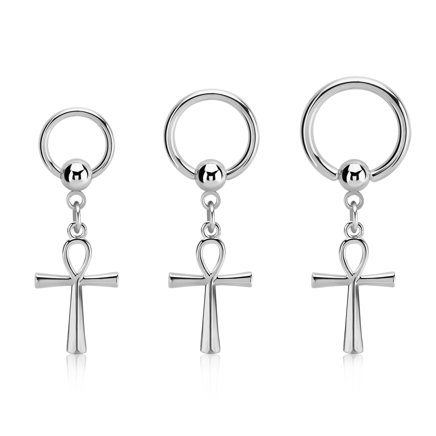 Brustpiercing Nipple Piercing Ring Chirurgenstahl mit Motivanhänger Ankh-Kreuz