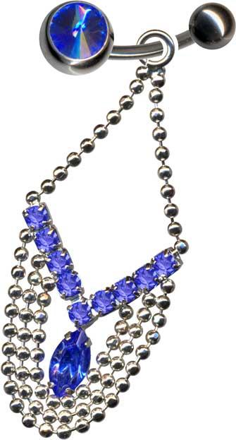 p4212_5 Piercing Anhänger für Bauchnabel Bananen Bauchnabelpiercing weiß/blau