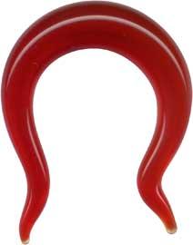 p3879_3 Piercing Dehnungssichel Tribal Rot aus Glas Expander Claw