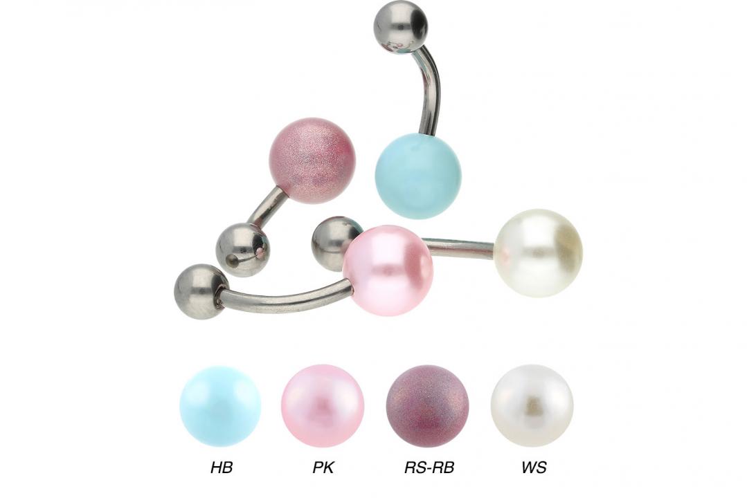 Piercing Titan Bananabell mit synthetischer 8mm-Perle