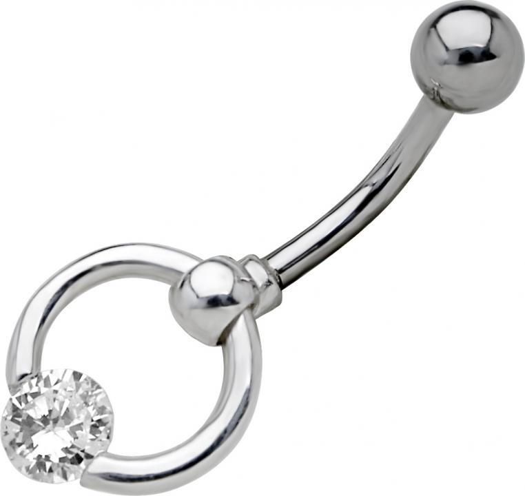 Bauchnabelpiercing mit Ring Crystal Belly