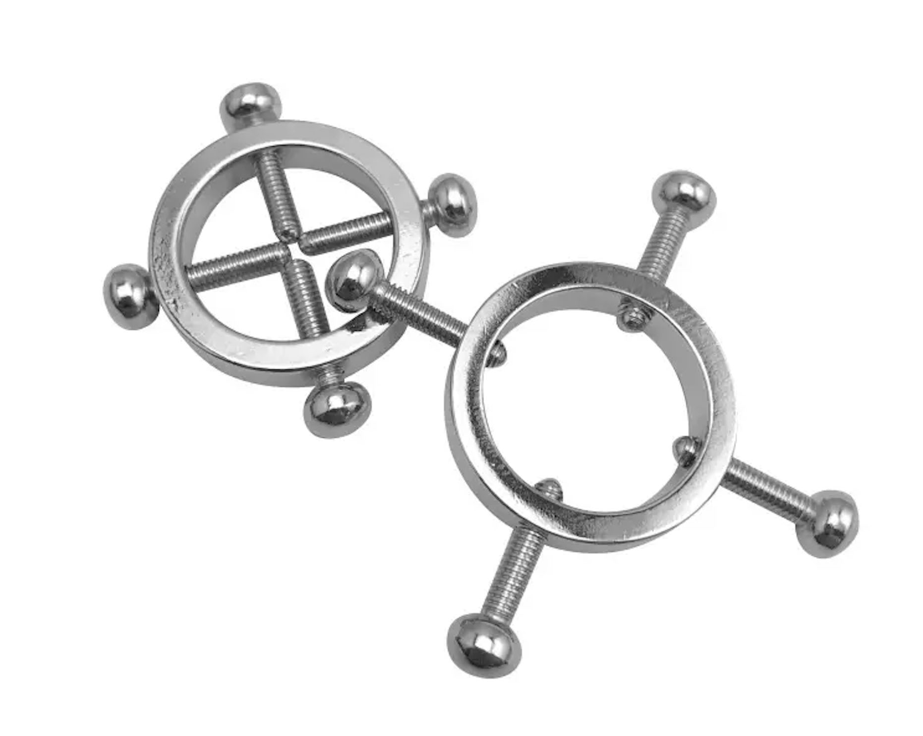 Ein Paar Brustwarzenklemmen Nipple Clamps mit Fixierschrauben