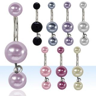 bndpr1 Bauchnabelpiercing Perlen mit Anhänger Stahl Banane