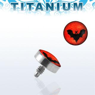 Piercing Microdermal 4mm-Aufsatz aus Titan mit Motiv Fledermaus