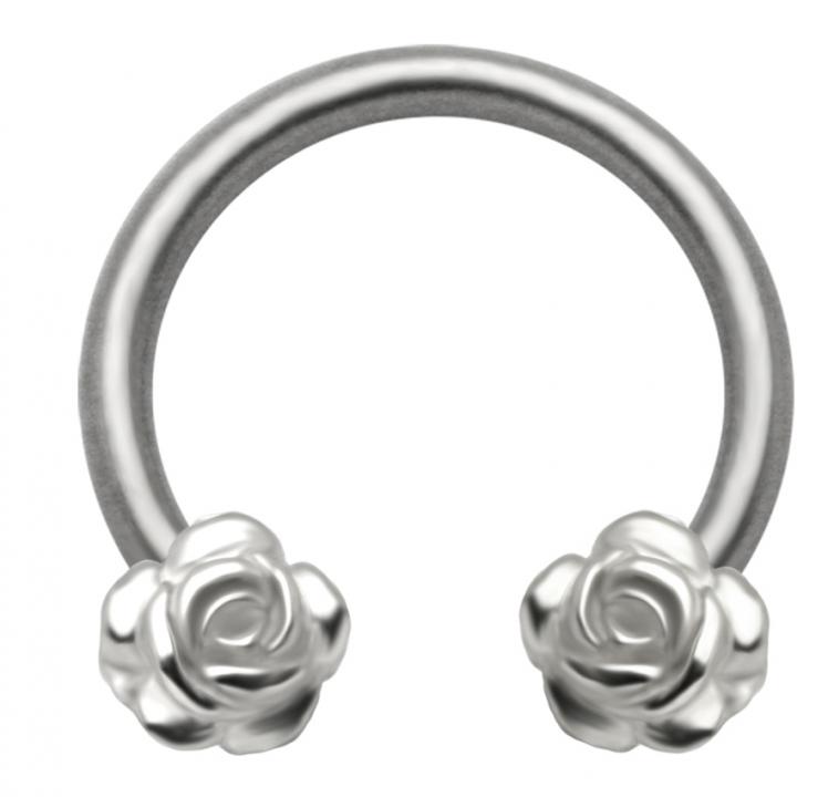 Brustwarzenpiercing mit Rosen Hufeisen Circular Nippel Piercing