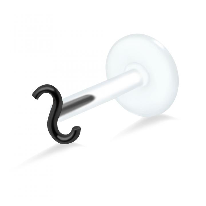 PTFE Tragus Labret Welle silber schwarz goldfarbig roségoldfarbig