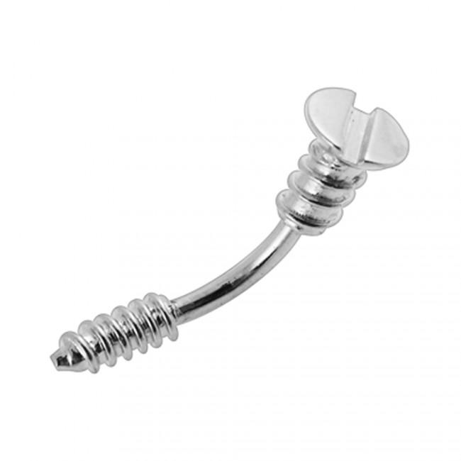 Bauchnabelpiercing Titan 925er Silber-Motiv Schraube