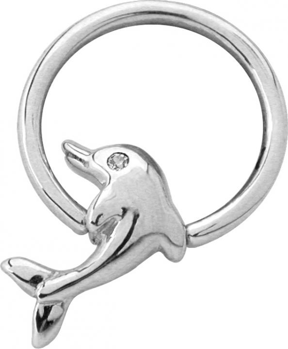 Brustwarzenpiercing BCR Ring Delfin Nieten Klemmring Nippel Piercing