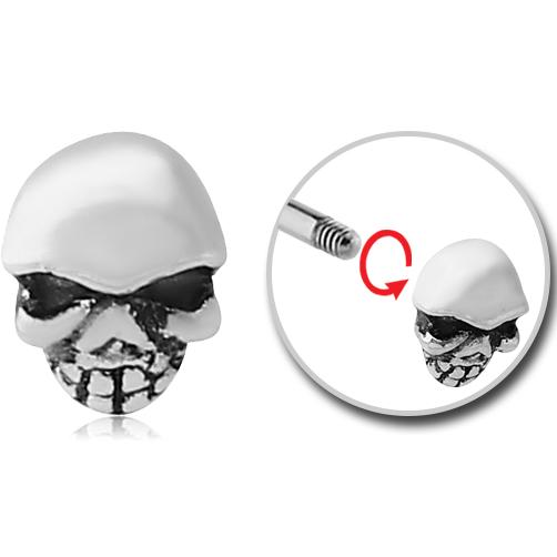 Stahl Piercing Kugel Totenkopf Motiv Verschluss 1.2mm Schraubkugel