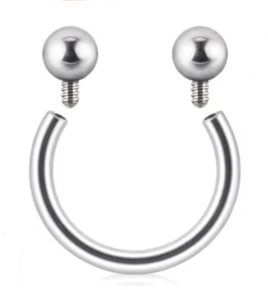 Circular Hufeisen Piercing Chirurgenstahl Innengewinde mit 3mm-Kugeln