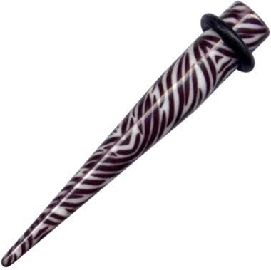 32073 Acryl Piercing Dehnungsstab Zebra Muster Expander Tunnel Dehner