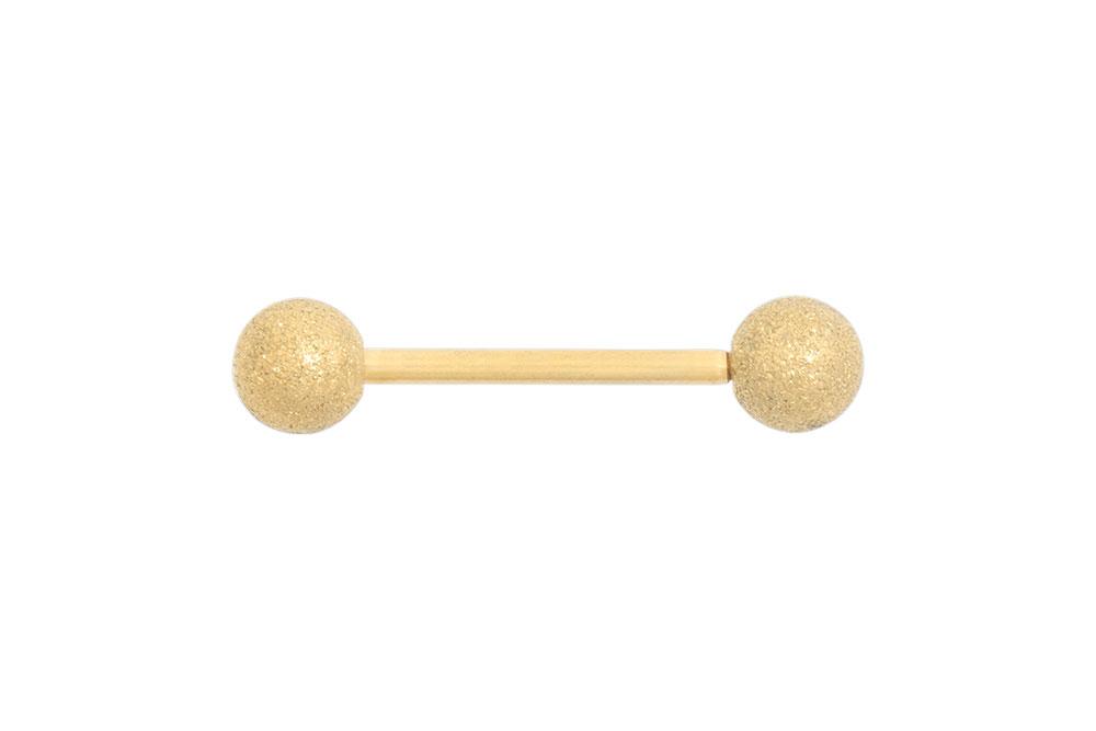 GL441 Piercing Barbell mit Kugeln in Diamantoptik goldfarben Stahl Hantel 1.2/1.6mm