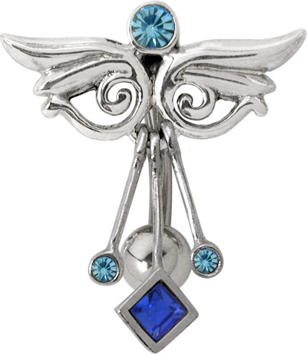 pd05_kopie Bauchnabelpiercing Ornamente mit Kristall Anhänger Motiv oben