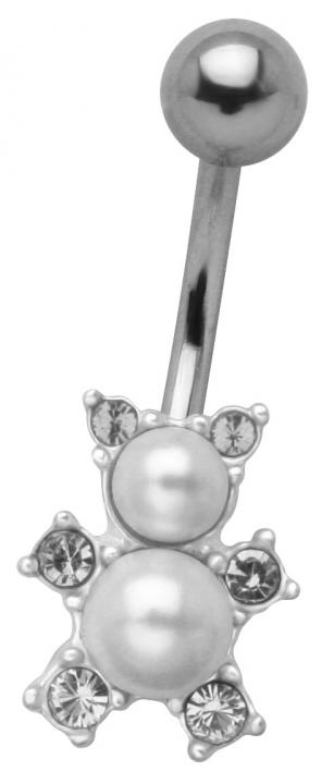🦚 Bauchnabelpiercing süßer Teddybär mit Perlen 🦚 Bauchnabelpiercing süßer Teddybär mit Perlen