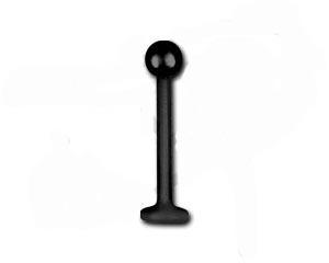 ps14089 PTFE Labret Piercing Stecker Schwarz mit Acryl Kugel 9 Farben
