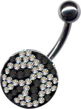 14166 Bauchnabelpiercing Geist Multi Kristall Stahl Banane