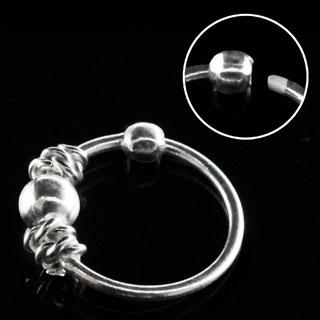 Nasenring Bali Motiv Nasenpiercing 925er Silber 0.6 mm