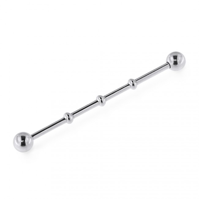 Industrial Piercing Chirurgenstahl 316L mit Motiv drei kleine Kugeln