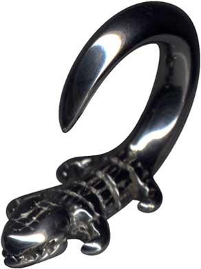 14211 Piercing Expander Claw Dehnungssichel Schwarz Stahl mit Krokodil