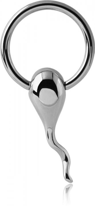 BCR Piercing Ring mit Spermie Motiv Klemmring  1.6mm x 12mm