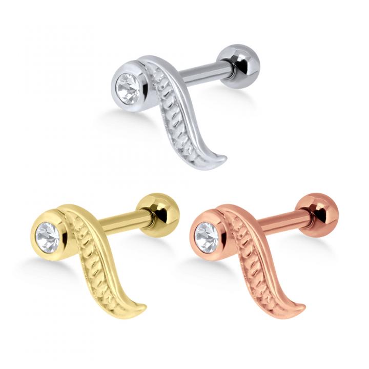 Helix Tragus Piercing Kristalldesign silberfarbig goldfarbig roségoldfarbig