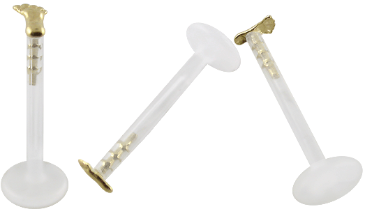 PMFK Piercing Labret Stecker 14karat Echtgold mit Fuss