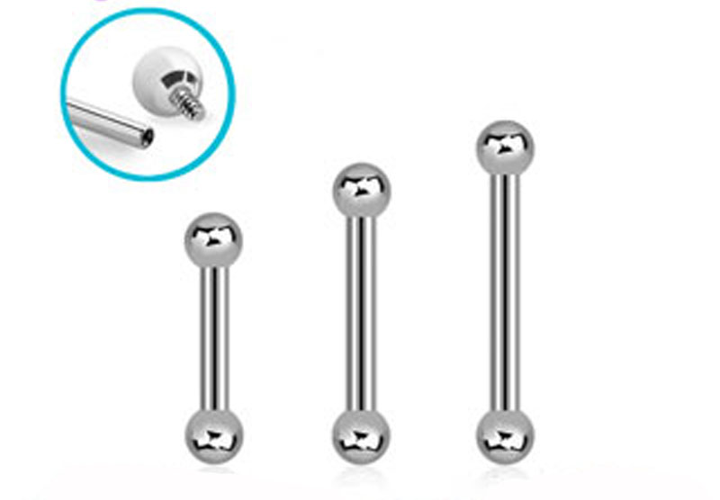 Barbell Recto Rosca Interna Titanio G23 - Bolitas de 3mm (1,2mm) (16G Barbell Recto Rosca Interna Titanio G23 - Bolitas de 3mm (1,2mm) (16G