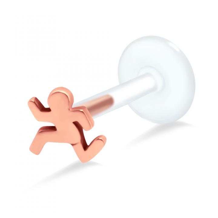 PTFE Tragus Labret Männchen II silber schwarz goldfarbig roségoldfarbig