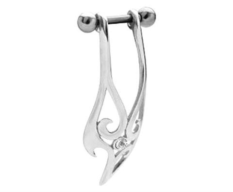 Helix Piercing Kristall Tribal Schild linkes Ohr Barbell