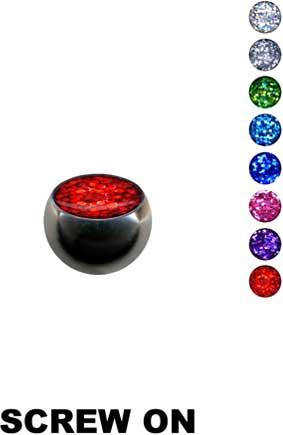 14200 Stahl Piercing Glitzer Kugel 8 Farben Verschluss 1.2mm 1.6mm