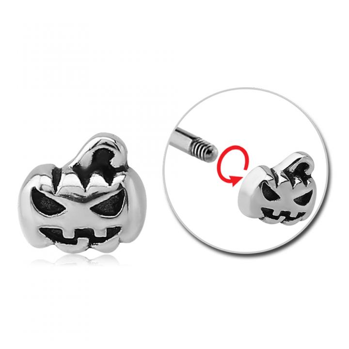 Stahl Piercing Aufsatz Motiv Pumpkin Verschluss 1.6mm Schraubaufsatz