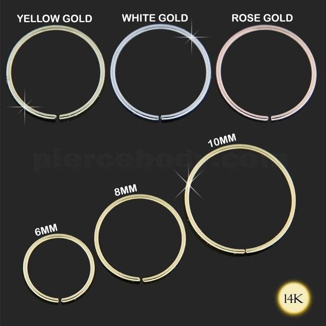 Nasenring aus 14karat Gelbgold Weissgold Roségold 0.6mm mit Geschenkbox