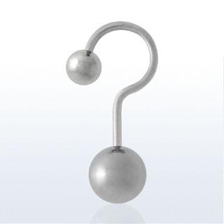 hob16 Brustwarzenpiercing Haken Hook 5mm + 8mm Kugeln Nippel Ohr Piercing