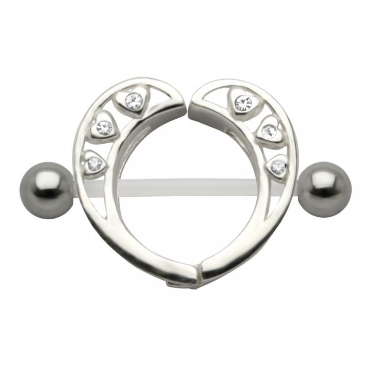 Brustwarzenpiercing Schild mit PTFE-Barbell Nippel Piercing Hantel