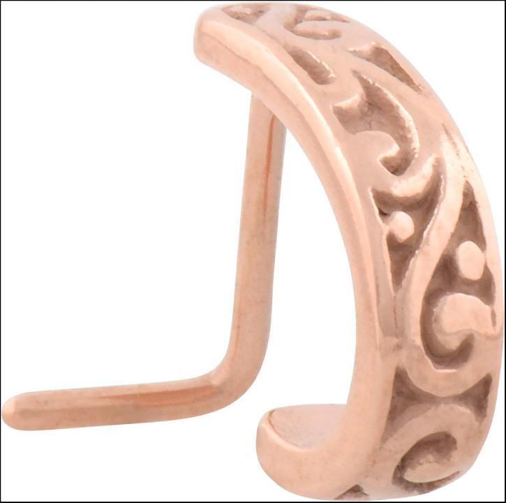 Nasenstecker Spirale Chirurgenstahl roségoldfarbig Ornamente  0.8mm Stärke