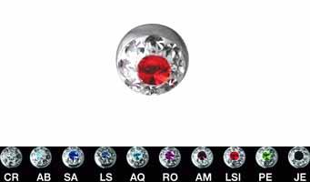 jyb Stahl Piercing Multi Kristall Kugel 9 Farben Verschluss Schraubkugel