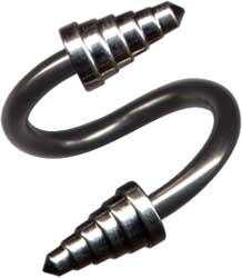 14030 Piercing Spirale Speerspitzen Titan Twister 1,2mm/1,6mm Schmuck