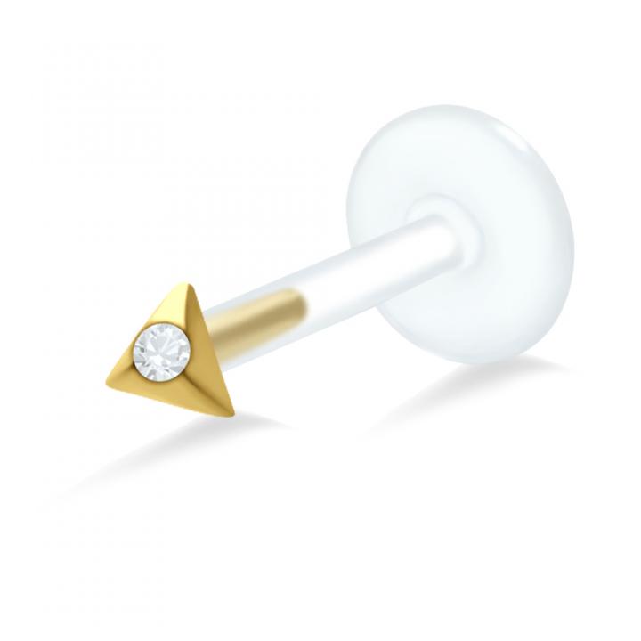 PTFE Tragus Labret Dreieck silber schwarz goldfarbig roségoldfarbig