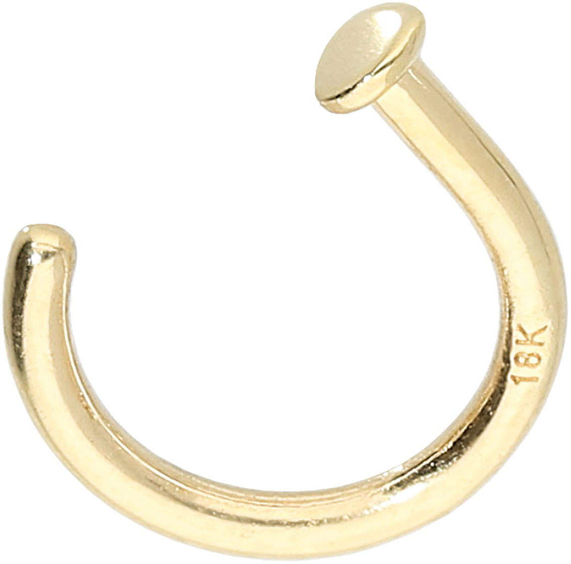 18Karat Echtgold Gelbgold Nasenring offen  1.0mm x 6mm