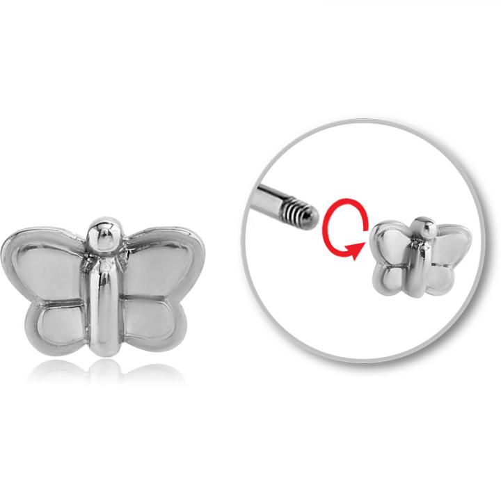 Stahl Piercing Kugel Schmetterling Verschluss 1.6mm Schraubkugel