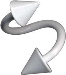 Piercing Spirale Weiss mit Spitzen Stahl 1.2 / 1.6 mm Twister