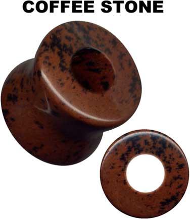 35028 Flesh Tunnel Double Flared Stein Braun